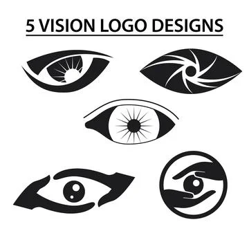Pack of five modern eye logos 스톡 일러스트