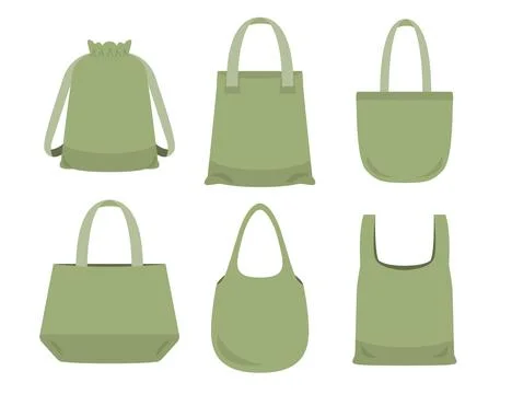 Pack of flat design fabric bag Stock Illustration