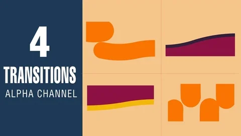 Pack of Flat Transitions with wave and lines Stock Footage 82024447