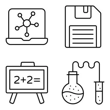 Pack of Floppy Linear Icons Illustrazione stock