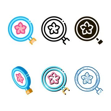 Pack flower research icon vector outline Stock Illustration