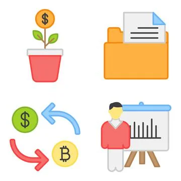 Pack of Folder Flat Icons Stock-Illustration