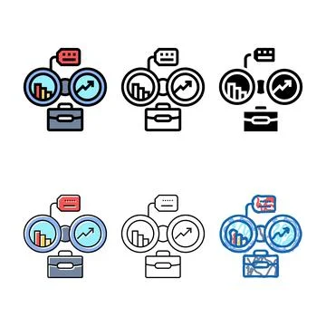 Pack forecasting technical sales engineer color icon vector Stock Illustration