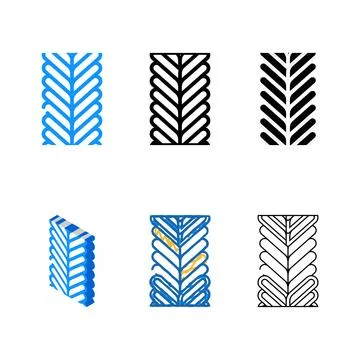 Pack foxtail chain color icon vector Stock Illustration