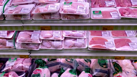 Pack Fresh Halal Chicken Stock Footage