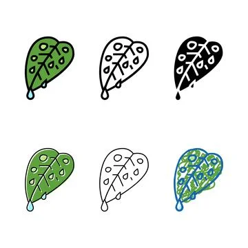 Pack fresh leaf color icon vector Stock Illustration