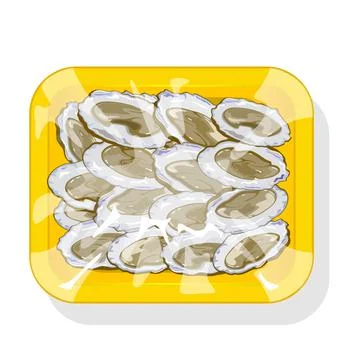 Pack of fresh molluscs Stock Illustration