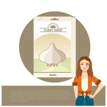 Pack of garlic seeds icon Stock Illustration