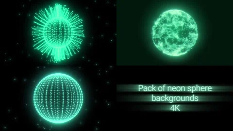 A pack of glowing spheres of loop backgrounds. a set of round techno spheres Video stock 313207701