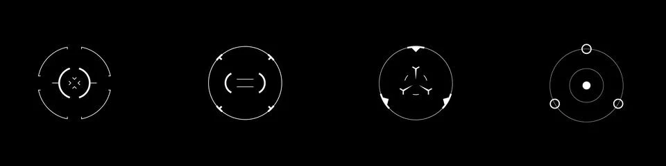 A pack of GUI futuristic round targets. Stock Illustration