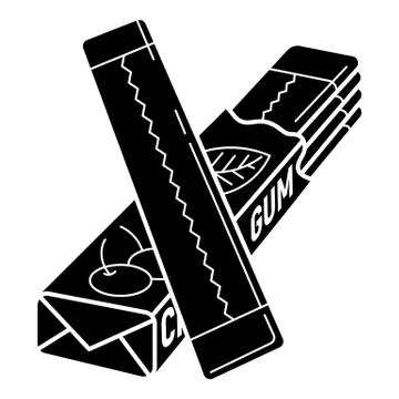 Pack gum stick icon, simple style Stock Illustration