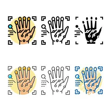 Pack handprint recognition color icon vector Stock-Illustration