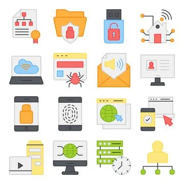 Pack of Hierarchy Flat Icons Stock-Illustration