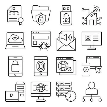 Pack of Hierarchy Linear Icons Stock-Illustration