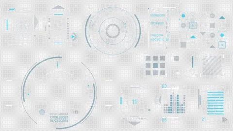 Pack of high-tech HUD elements on alpha channel Видео 312894390