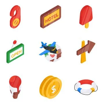 Pack of Holidays Flat Icon Stock Illustration