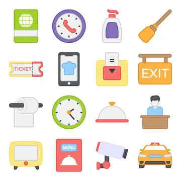 Pack of Holidays Flat Icons Stock Illustration