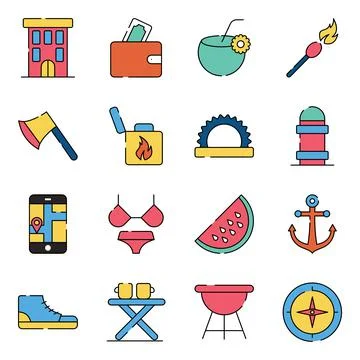 Pack of Holidays Flat Icons Stock-Illustration