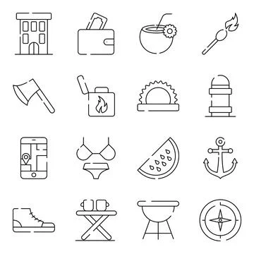 Pack of Holidays Linear Icons Stock Illustration