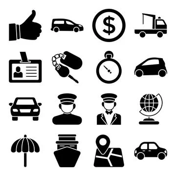 Pack of Hotel and Enjoyment Solid Icons Illustrazione stock