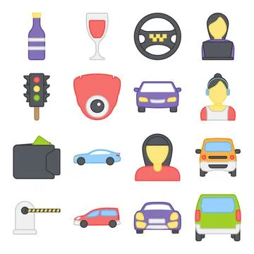 Pack of Hotel and Holidays Flat Icons Stock Illustration