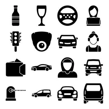 Pack of Hotel and Holidays Solid  Icons Stock Illustration