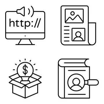 Pack of Http Linear Icons Ilustración de archivo