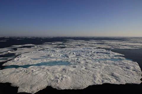 Pack ice north of Svalbard Stock Photos
