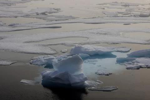 Pack ice north of Svalbard Stock Photos
