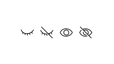 Pack icon of eyes, show, hide, password, visibility, view, able, unhide, blind Stock Footage 304941552
