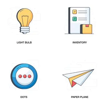 Pack Of Idea Flat Icons Stock Illustration