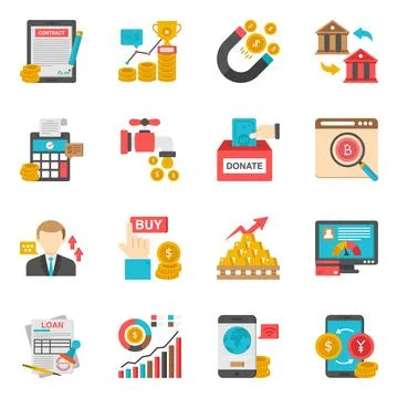 Pack of Infographic Flat Icon Illustrazione stock