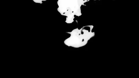 Pack of Ink drops in black &amp; white Stock Footage 250326657