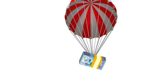 A pack of Kazakhstan banknotes is dropping by parachute 스톡 동영상 132641587