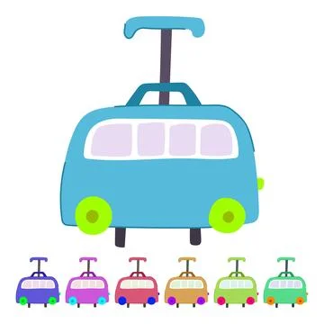 Pack kid luggage vector cartoon graphic Stock Illustration