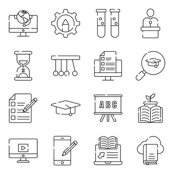 Pack of Knowledge Linear Icons Stock-Illustration