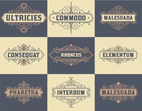 Pack of labels and banners Illustrazione stock