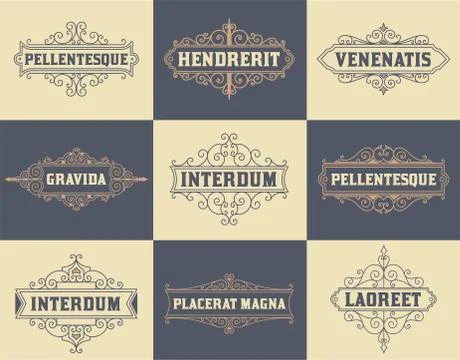 Pack of labels and banners Stock Illustration