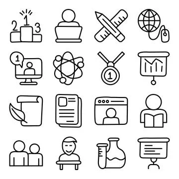 Pack of Learning and Study Linear Icons Stock-Illustration