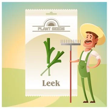 Pack of Leek seeds icon Stock Illustration