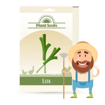Pack of Leek seeds icon Illustrazione stock