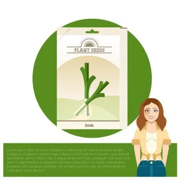 Pack of Leek seeds icon Illustrazione stock