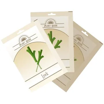 Pack of Leek seeds icon Stock Illustration