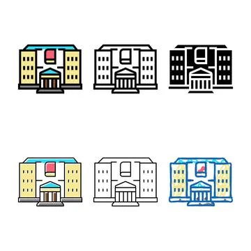 Pack library building color icon vector Stock Illustration