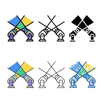 Pack light show on parade color icon vector イラスト素材