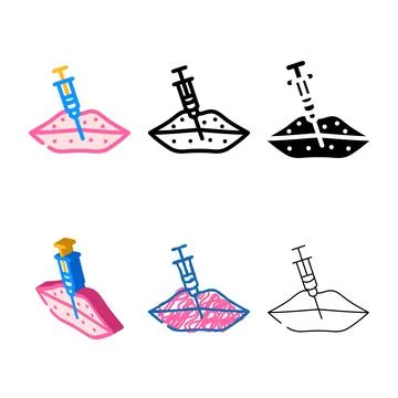 Pack lip augmentation color icon vector Stockillustratie