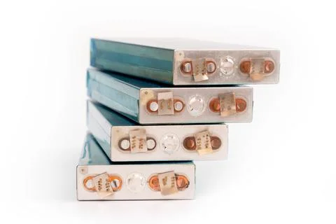 A pack of Lithium Phosphate Lifepo 4 cells battery Stock Photos