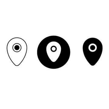 Pack of Location Icons Vector Graphic. EPS 10. Stock Illustration