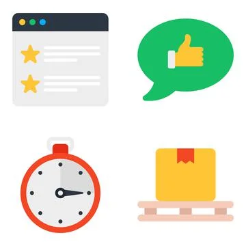 Pack of Logistic and Delivery Flat Icons Stock Illustration