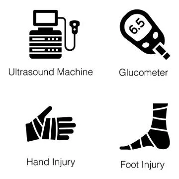 Pack Of Medical Solid Icons Stock Illustration